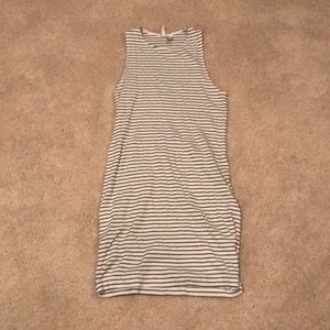 White and blue stripped dress